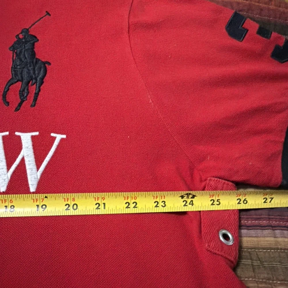 Polo Ralph Lauren Red Solid Short Sleeve Collared Button Polo Shirt MOSCOW XXL
